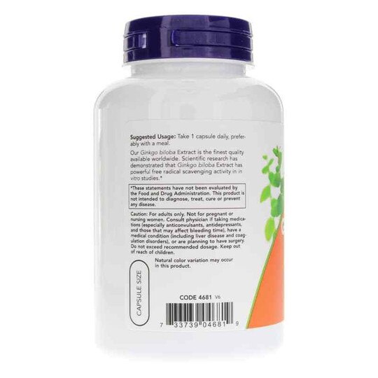 Ginkgo Biloba 120 Mg Double Strength, NOW